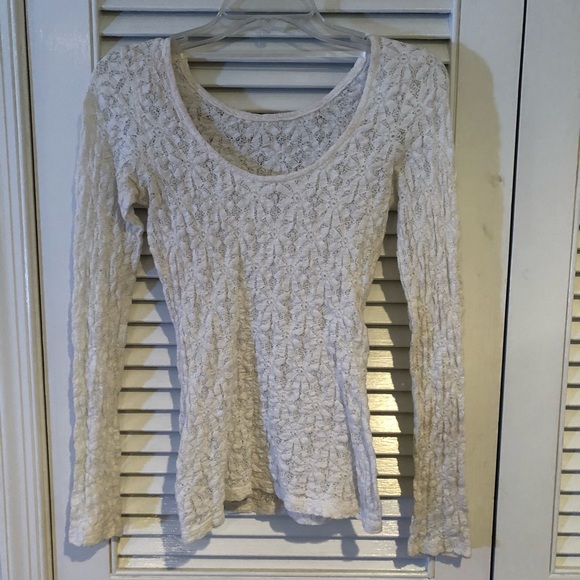 A white long sleeved sheer blouse - Picture 1 of 1